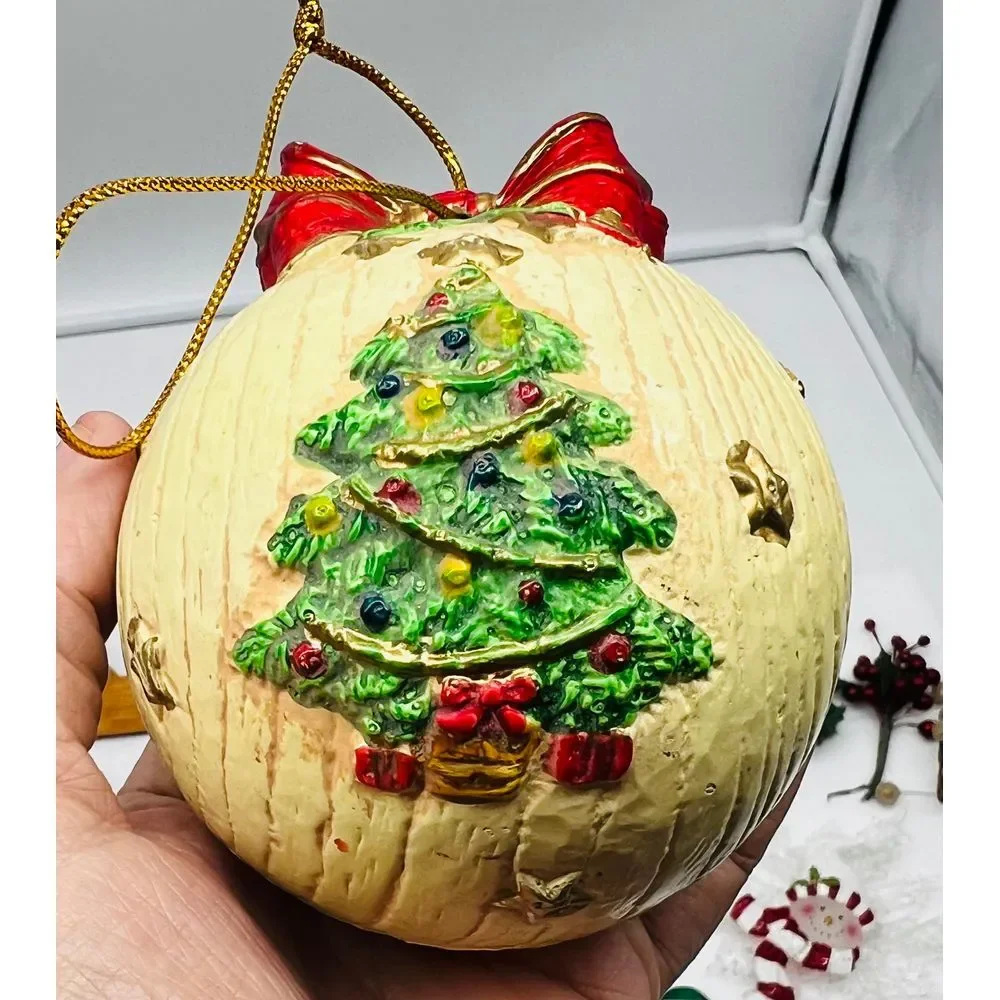 Christmas Tree‎ Ornaments Lot Vintage Homemade Stocking Decoration 80s Snowman